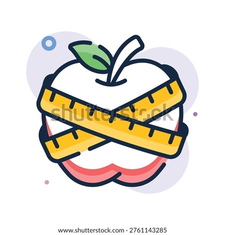 Visually appealing outline icon representing diet and healthy eating