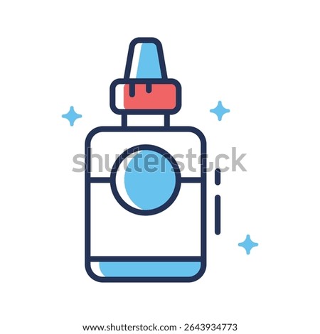 A visually appealing outline icon showing eyedrops for relief