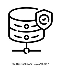 Visually appealing outline icon of trusted secure database