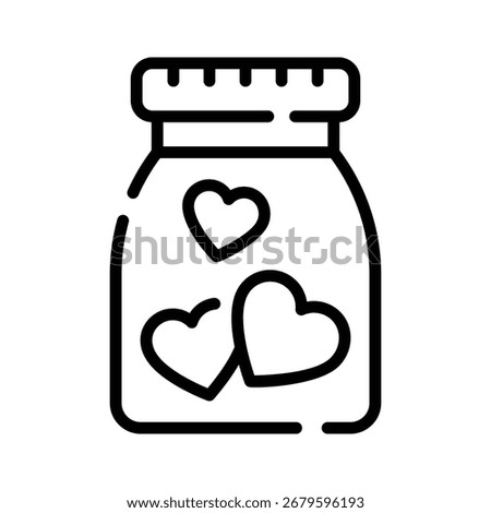 A visually appealing outline icon of wish jar