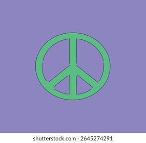 A visually appealing peace symbol set against a vibrant purple background for artistic purposes