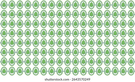 A visually appealing seamless patterned design featuring green leaf symbols enclosed in circles, designed for backgrounds, fabrics, and environmentally-themed projects.