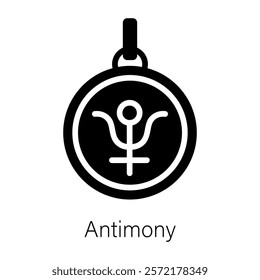 Visually appealing solid icon of antimony symbol 