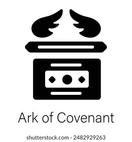 Visually appealing solid icon of ark of covenant