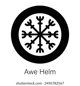 Visually appealing solid icon of awe helm