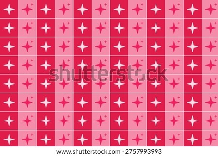 A visually appealing star pattern with a repeating design of white stars on a gradient pink and red background, perfect for decorative or artistic use
