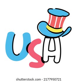 A visually appealing sticker of independence hat 