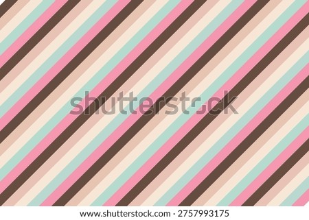 A visually appealing striped pattern with a mix of pastel shades and brown accents, creating a unique and modern design.
