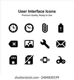 Visually appealing user interface icons set, ready for premium use