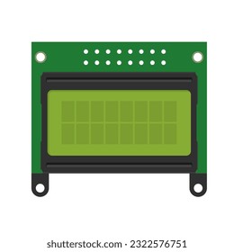 visually appealing vector illustration showcasing an 8x2 LCD module with a parallel input interface