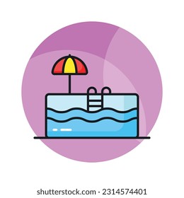 Visually appealing vector of swimming pool, editable lap pool concept