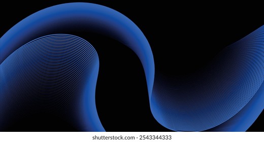 Uma imagem abstrata visualmente cativante com ondas ondulantes em tons vibrantes de azul e roxo. Os gradientes suaves criam uma sensação de movimento e fluidez, ideal para fundos criativos e artes