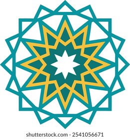 A visually captivating design featuring intricate Arabic and Islamic vector patterns characterized by geometric shapes and symmetry. Suitable for decorative and cultural artwork inspired by traditiona