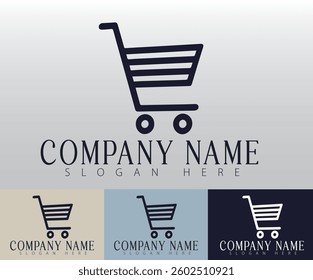 A visually clean shopping trolley logo.