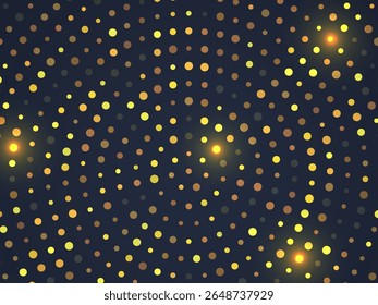 A visually dynamic background featuring scattered yellow and orange circles against a dark backdrop, emitting a glowing effect. Perfect for creative projects, digital art, and modern designs.
