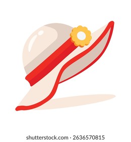 A visually engaging 2d icon of stylish summer hat