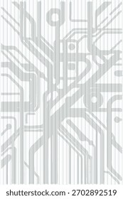 Um design abstrato visualmente envolvente com formas alfanuméricas brancas em camadas sobre um fundo cinza claro, parcialmente obscurecido por linhas pretas verticais uniformemente espaçadas. 