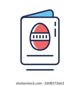 Visually engaging flat outline icon pf easter card greeting