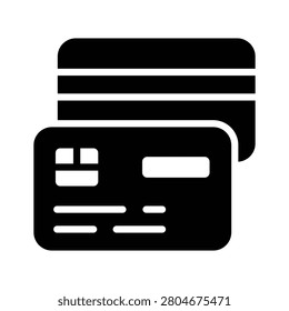 A visually engaging glyph icon of credit card payment technology