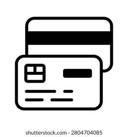 A visually engaging glyph icon of credit card payment technology