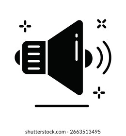 Un icono de glifo visualmente atractivo de anuncio público