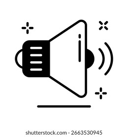 Un icono de glifo visualmente atractivo de anuncio público
