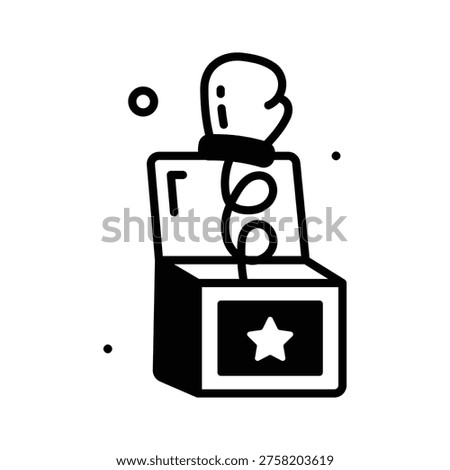 Visually engaging glyph icon of punch box surprise prank toy