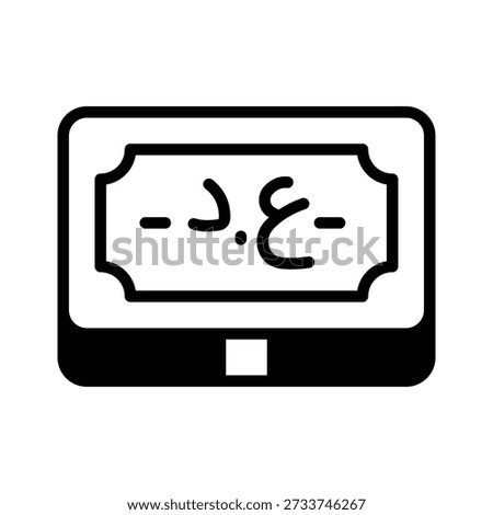 A visually engaging glyph icon showing iraqi dinar currency