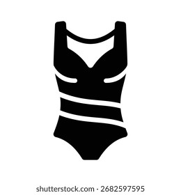 Glifo visualmente atractivo icono de traje de baño con estilo