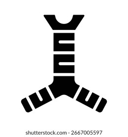 Un icono de glifo visualmente atractivo de la tráquea