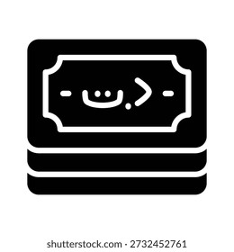 Un icono de glifo visualmente atractivo del dinar tunecino es editable