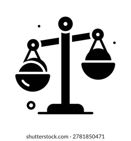 A visually engaging glyph icon of wealth inequality, economic disparity