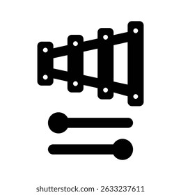 Un icono de glifo visualmente atractivo de xilófono