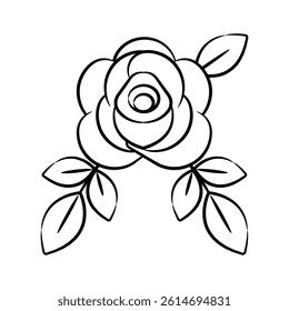 Visually engaging hand drawn style icon showing floral ornament