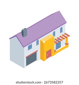 Icono isométrico visualmente atractivo del lugar residencial del hogar