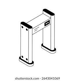 A visually engaging isometric icon of security gate