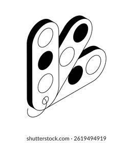 Visually engaging isometric icon showing swatches