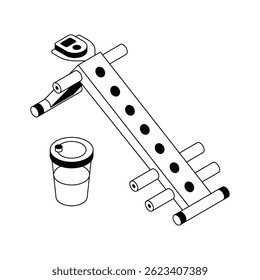 Visually engaging isometric icon showing gym rack
