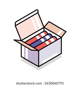 Visually engaging isometric icon showing chalk box