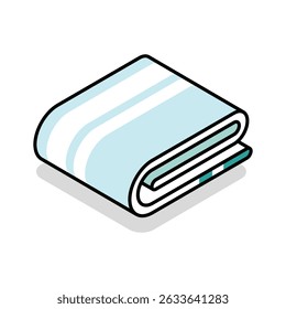 Visually engaging isometric icon showing neatly folded clothes