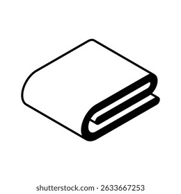 Visually engaging isometric icon showing neatly folded clothes