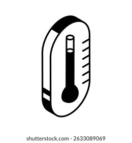 Ícone isométrico visualmente envolvente da verificação de temperatura