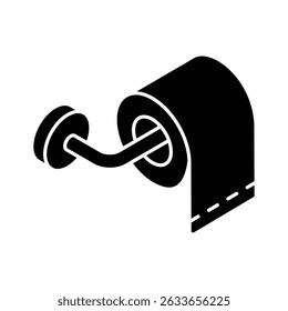 A visually engaging isometric icon of toilet paper roll