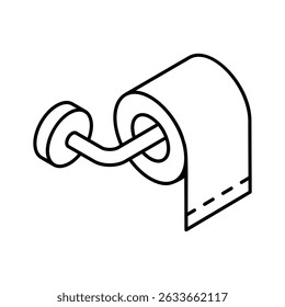 A visually engaging isometric icon of toilet paper roll