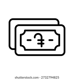 A visually engaging line icon of Armenian dram is scalable
