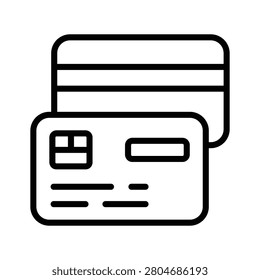 A visually engaging line icon of credit card payment technology
