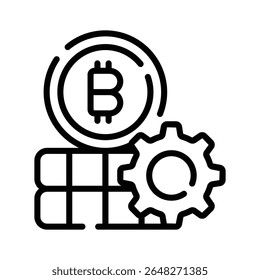 Icono de esquema visualmente atractivo de la administración de criptomonedas