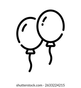 Visually engaging outline icon depicting floating balloons