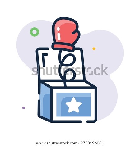 Visually engaging outline icon of punch box surprise prank toy