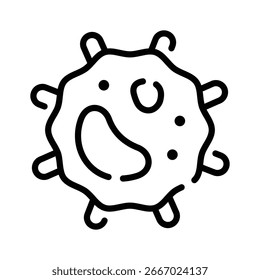 Visually engaging outline icon of virus microbe structure